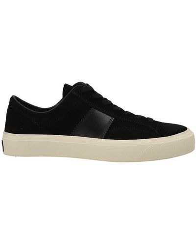 Tom Ford Suede Low Top Sneakers Shoes - Black