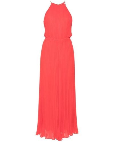 Michael Kors Pleated Long Jumpsuit - Red