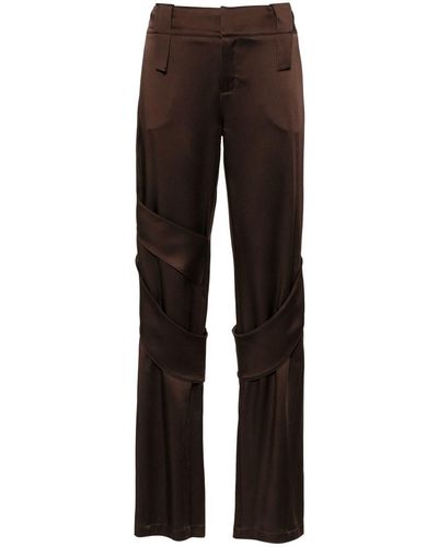 Blumarine Satin Wide-leg Cargo Pants - Brown