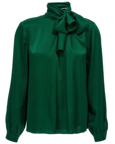 Alberta Ferretti Satin Blouse Shirt, Blouse - Green