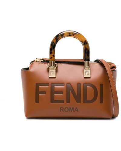 Fendi By The Way Mini Leather Handbag - Brown