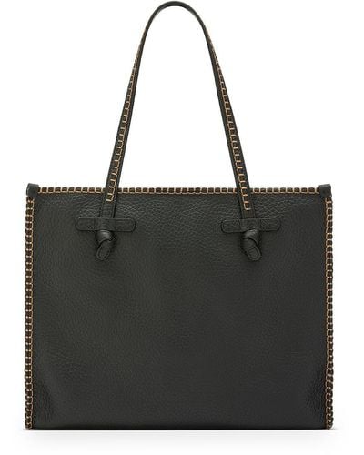 Gianni Chiarini Marcella Leather Shopping Bag With Contrasting Trim - Black