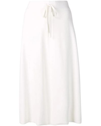 P.A.R.O.S.H. Stripe Detail Midi Skirt - White