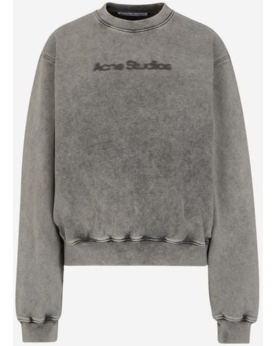 Acne Studios Cotton Logo Sweatshirt - Gray