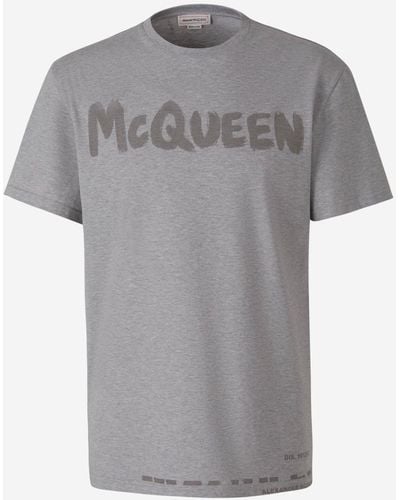 Alexander McQueen Printed Logo T-shirt - Grey