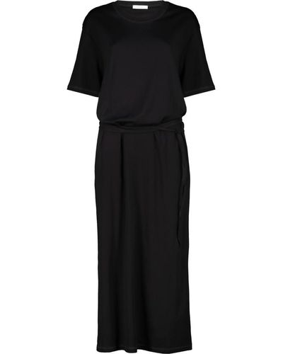 Lemaire Belted Rib T-Shirt Dress - Black