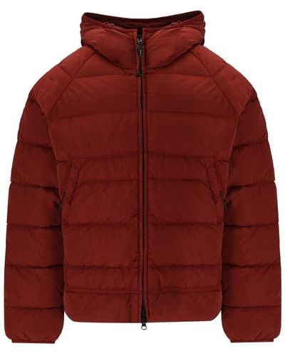 C.P. Company Eco Chrome-R Goggle Ketchup Hooded Down Jacket - Red