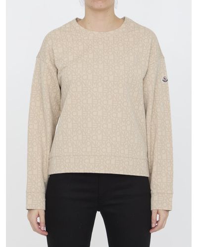 Moncler Monogram Jacquard Sweatshirt - Natural