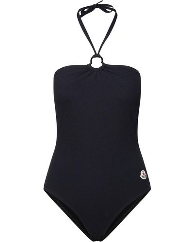 Moncler Black Polyamide Blend One-piece Swimsuit - Blue