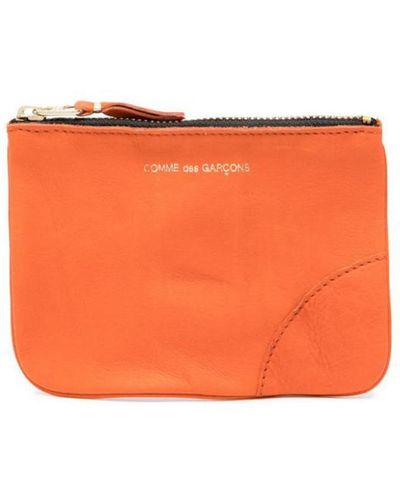 Comme des Garçons Logo-print Leather Wallet - Orange