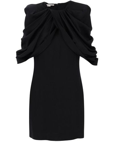 Stella McCartney Mini Dress With Petal Sleeves - Black