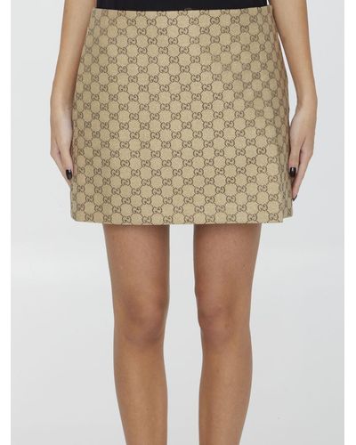 Gucci GG Fabric Skirt - Natural