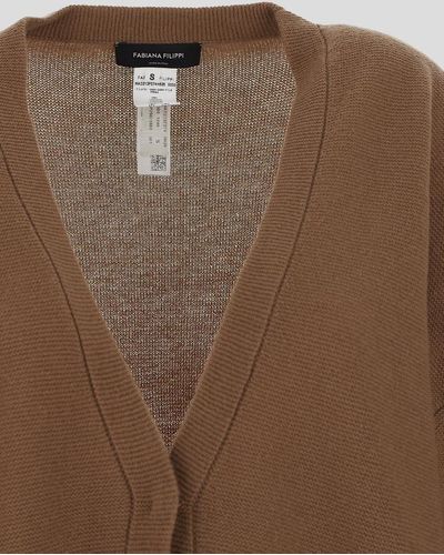 Fabiana Filippi Short Sleeves Cardigan - Brown