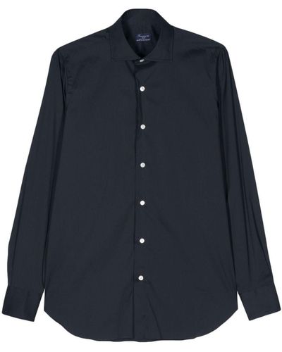 Finamore 1925 Regular Fit Cotton Shirt - Blue