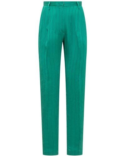 Forte Forte Striped Trousers - Green