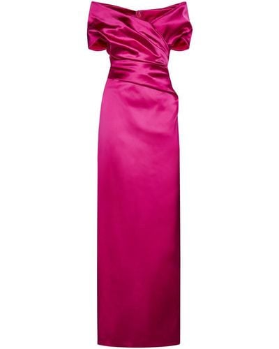 Talbot Runhof Duchesse Satin Long Dress - Pink