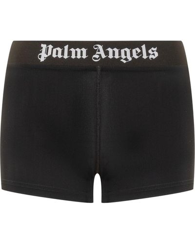 Palm Angels Sport Shorts With Logo - Black