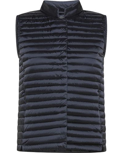 Save The Duck Aria Glossy Finish Quilted Vest With Trapunto Texture - Blue