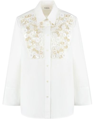 P.A.R.O.S.H. Embroidered Cotton Shirt - White