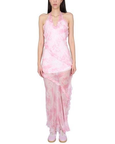 MSGM Silk Chiffon Dress - Pink