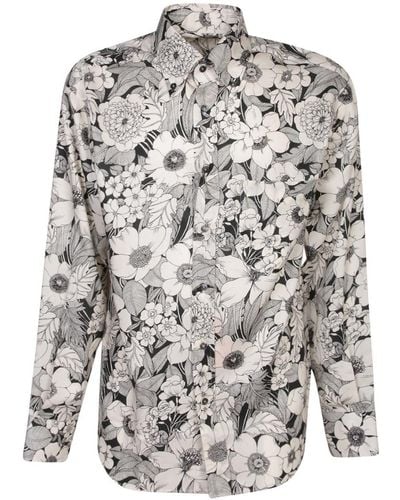Tom Ford Floral Print Shirt - Grey