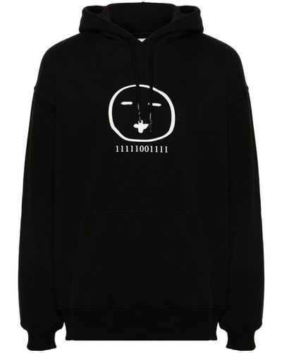 Societe Anonyme Face Logo Hoodie Over - Black