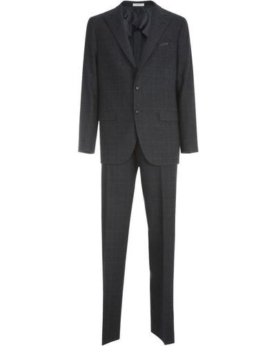 Boglioli Prince Of Wales Check Suit Clothing - Black