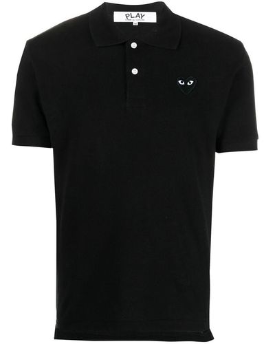 COMME DES GARÇONS PLAY Black Embroidered Logo Polo Shirt