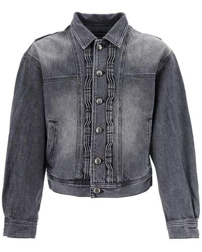 ANDERSSON BELL Denim Jacket With Wavy Details - Grey
