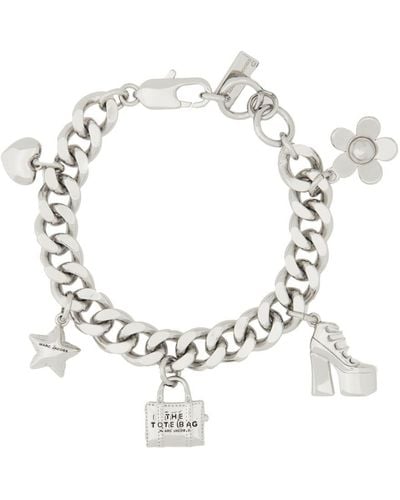 Marc Jacobs "The Mini Icon Charm" Chain Bracelet - White