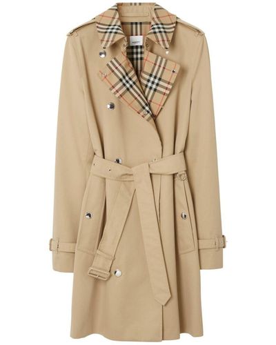 Burberry Montrose Belted Cotton Trench Coat - Natural