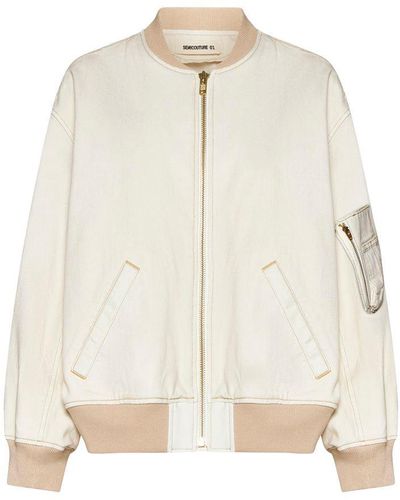 Semicouture Rosalind Cotton Bomber Jacket - Natural