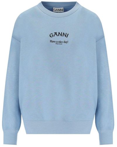 Ganni Isoli Placid Blue Sweatshirt