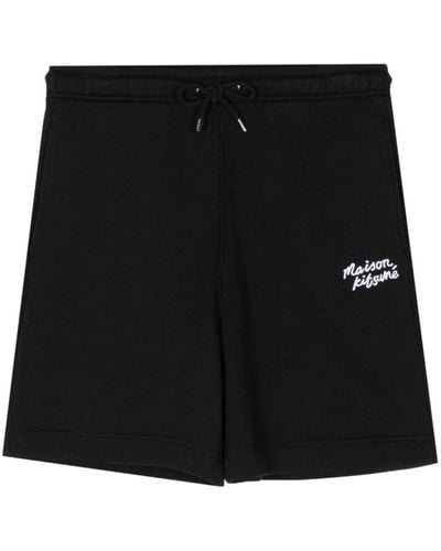 Maison Kitsuné Logo Cotton Shorts - Black