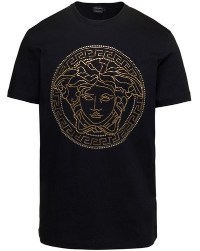 Versace Embellished Medusa T-shirt - Black