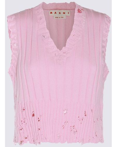 Buy Women's Pink Sleeveless Knitwear Online