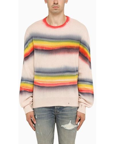 Amiri Multicoloured Striped Crew Neck Sweater