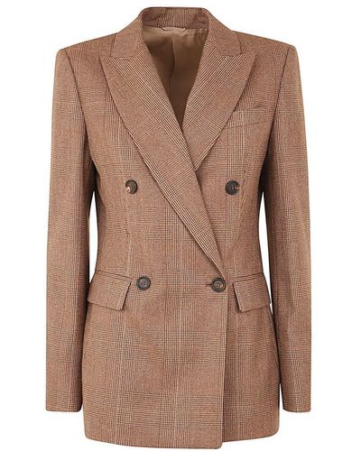 Brunello Cucinelli Double Breasted Blazer Jacket Clothing - Brown
