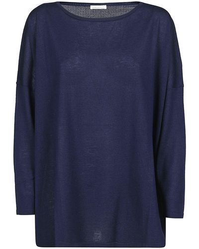 Manipuri Silk Blend Cashmere Sweater - Blue