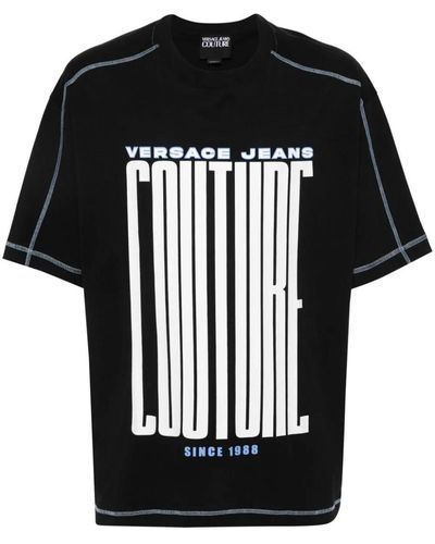 Versace Logo Over T-Shirt - Black