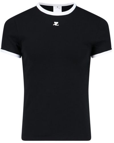 Courreges 'bumpy Reedition' T-shirt - Black