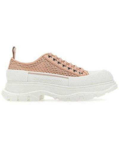 Alexander McQueen Oversized Woven Lace Up Trainers - Multicolour