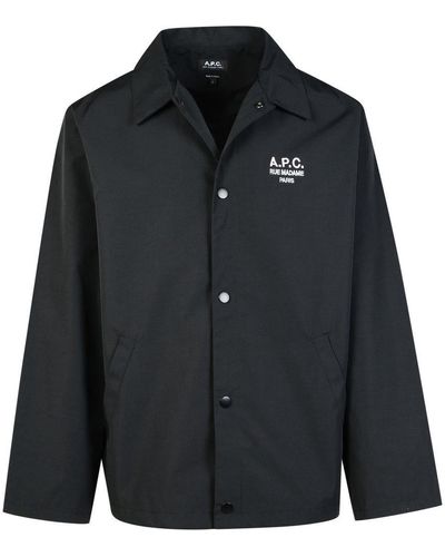 A.P.C. 'Regis' Cotton Blend Shirt - Black