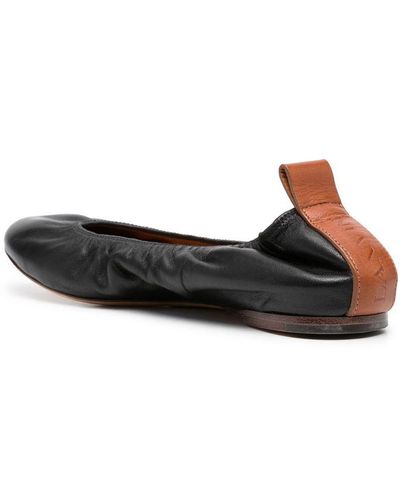 Lanvin Leather Ballerina Shoes - Black