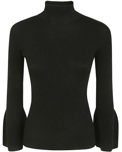 CFCL Rib Bell Sleeve Top Clothing - Black