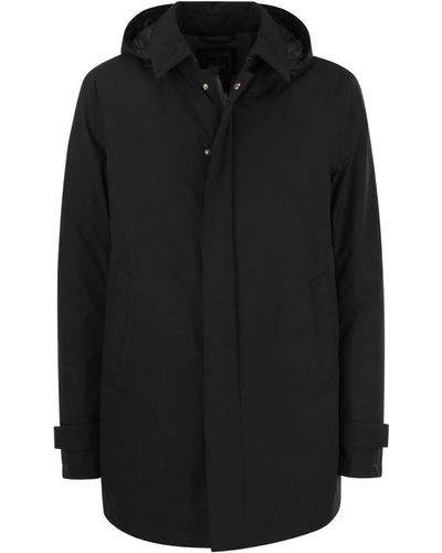 Herno Long Down Jacket With Hood - Black