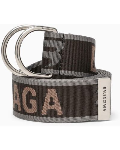 Balenciaga Khaki D Ring Belt - Metallic