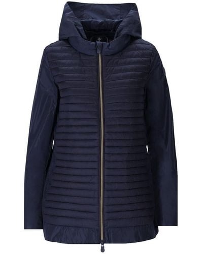 Save The Duck Morena Blue Hooded Jacket