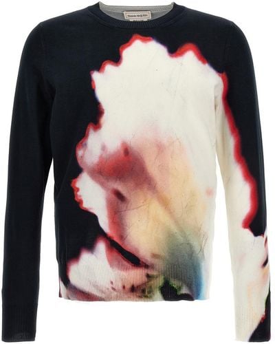 Alexander McQueen Flower Sweater Sweater, Cardigans - Black