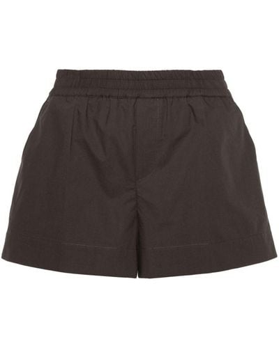 P.A.R.O.S.H. Elasticated-Waist Cotton Shorts - Black